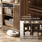 SUGIFT Modern Storage Cabinet with Adjustable Shelves, Durable Wood Frame, Raised Base and Multi-Purpose Home Organization