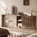 SUGIFT Modern Storage Cabinet with Adjustable Shelves, Durable Wood Frame, Raised Base and Multi-Purpose Home Organization