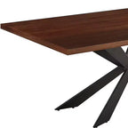 Table à manger HomeRoots 81 avec piètement croisé en bois brun et noir et métal