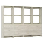 Besiost Closet Organizer System with Wooden Drawers, Freestanding Wardrobe with Hanging Rod