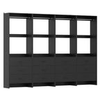 Besiost Closet Organizer System with Wooden Drawers, Freestanding Wardrobe with Hanging Rod