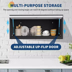 Armoire de rangement murale avec portes, meuble flottant en métal pour l'organisation du garage, de la cuisine et de l'atelier