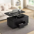 Okak Modern Functional Lift-Top Coffee Table with Hidden Storage & Stools,Fashionable Center Table Set for Living Room,Office