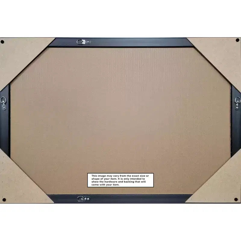 Amanti Art Pia Medium Brown Narrow Beveled Framed Bathroom Vanity Wall Mirror