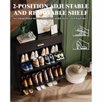 GustoWave Shoe Storage Cabinet for Entryway, Free Standing Shoe Organizer with 2 Flip Drawers, Hidden Shoe Rack Storage Organizer