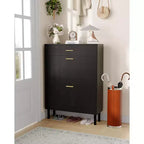 GustoWave Shoe Storage Cabinet for Entryway, Free Standing Shoe Organizer with 2 Flip Drawers, Hidden Shoe Rack Storage Organizer