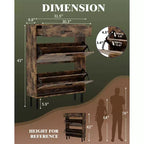 GustoWave Shoe Storage Cabinet for Entryway, Free Standing Shoe Organizer with 2 Flip Drawers, Hidden Shoe Rack Storage Organizer