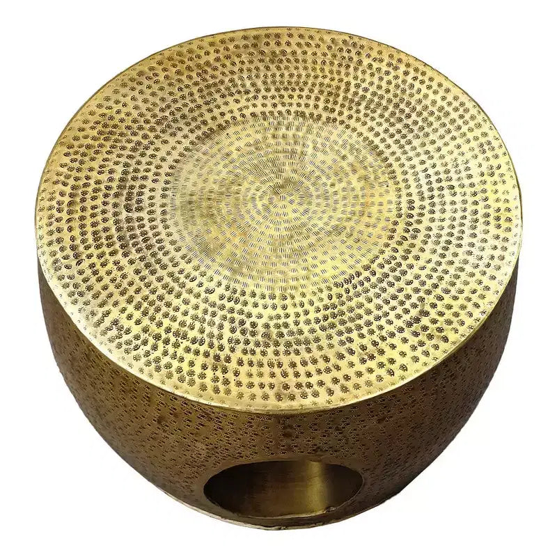 Table basse Royal Hampton Nala 23 pouces, forme ronde basse avec centre creux unique