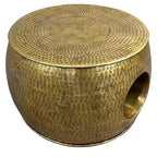 Table basse Royal Hampton Nala 23 pouces, forme ronde basse avec centre creux unique