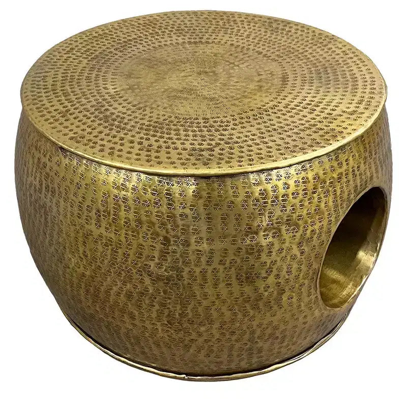 Table basse Royal Hampton Nala 23 pouces, forme ronde basse avec centre creux unique