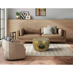 Table basse Royal Hampton Nala 23 pouces, forme ronde basse avec centre creux unique