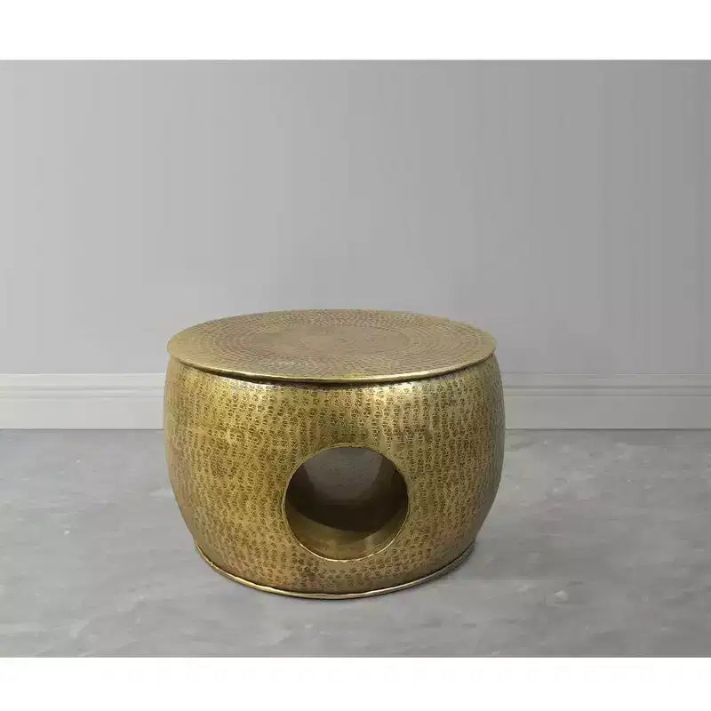 Table basse Royal Hampton Nala 23 pouces, forme ronde basse avec centre creux unique