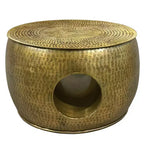 Table basse Royal Hampton Nala 23 pouces, forme ronde basse avec centre creux unique