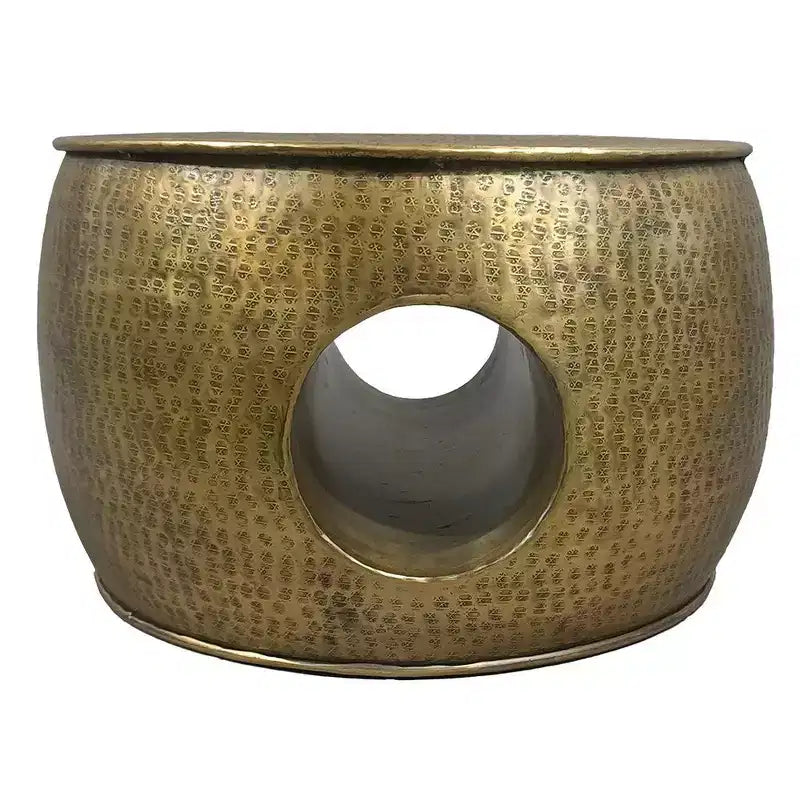 Table basse Royal Hampton Nala 23 pouces, forme ronde basse avec centre creux unique