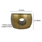 Table basse Royal Hampton Nala 23 pouces, forme ronde basse avec centre creux unique