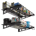 2x4 Ft Garage Shelving, Heavy Duty Wall Mounted Storage Rack, Floating Shelves, 800LB Load Capacity, Metal Garage Organization for Tools & Supplies