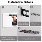 2x4 Ft Garage Shelving, Heavy Duty Wall Mounted Storage Rack, Floating Shelves, 800LB Load Capacity, Metal Garage Organization for Tools & Supplies