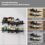 2x4 Ft Garage Shelving, Heavy Duty Wall Mounted Storage Rack, Floating Shelves, 800LB Load Capacity, Metal Garage Organization for Tools & Supplies