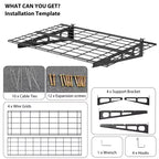 2x4 Ft Garage Shelving, Heavy Duty Wall Mounted Storage Rack, Floating Shelves, 800LB Load Capacity, Metal Garage Organization for Tools & Supplies