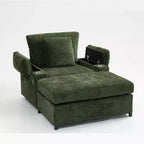 Canapé en chenille surdimensionné MAYEERTY avec pouf, porte-gobelets, soutien lombaire pour le soulagement des maux de dos pour salon ou bureau, vert
