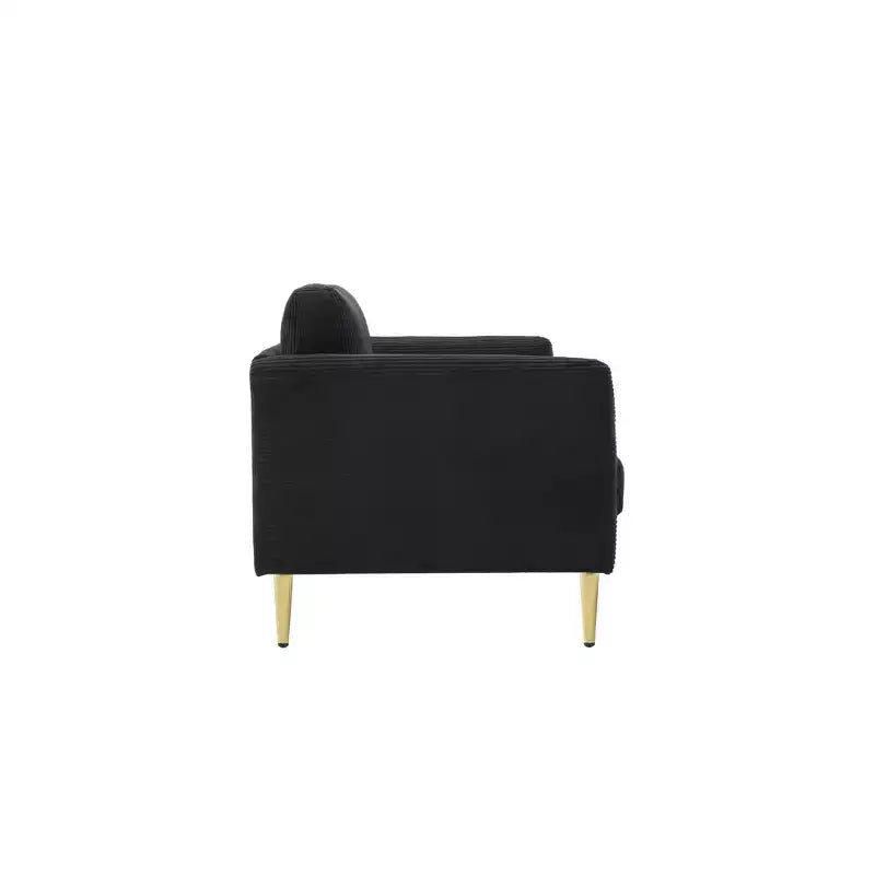 Okak Modern Plush Upholstered Corduroy Loveseat with Solid Wood Frame,Compact Sofa Couch for Living Room,Apartment