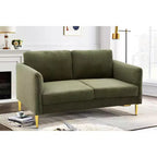 Okak Modern Plush Upholstered Corduroy Loveseat with Solid Wood Frame,Compact Sofa Couch for Living Room,Apartment