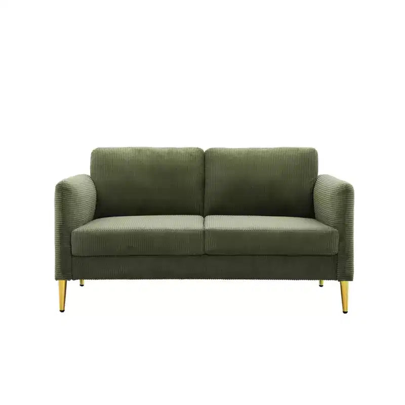 Okak Modern Plush Upholstered Corduroy Loveseat with Solid Wood Frame,Compact Sofa Couch for Living Room,Apartment