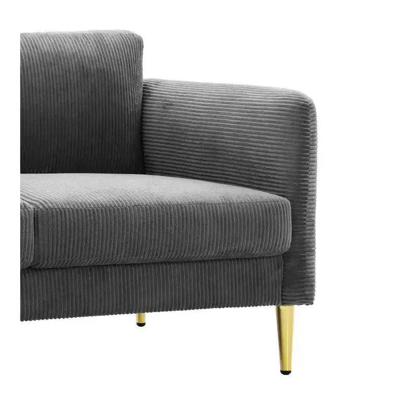 Okak Modern Plush Upholstered Corduroy Loveseat with Solid Wood Frame,Compact Sofa Couch for Living Room,Apartment