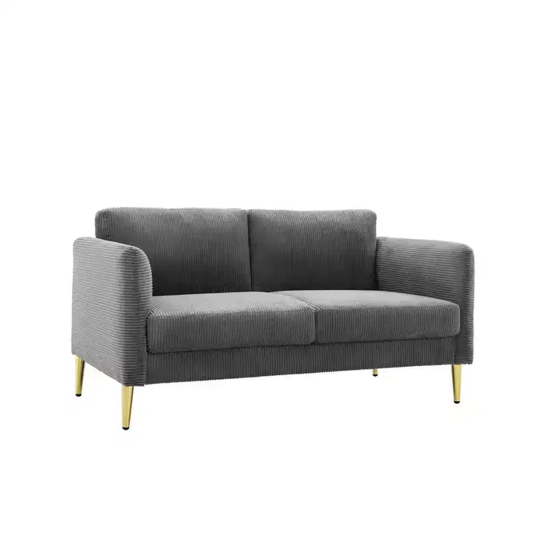 Okak Modern Plush Upholstered Corduroy Loveseat with Solid Wood Frame,Compact Sofa Couch for Living Room,Apartment
