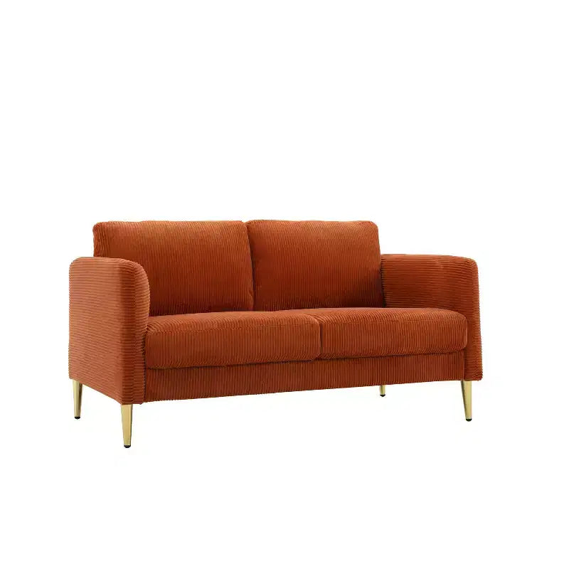 Okak Modern Plush Upholstered Corduroy Loveseat with Solid Wood Frame,Compact Sofa Couch for Living Room,Apartment