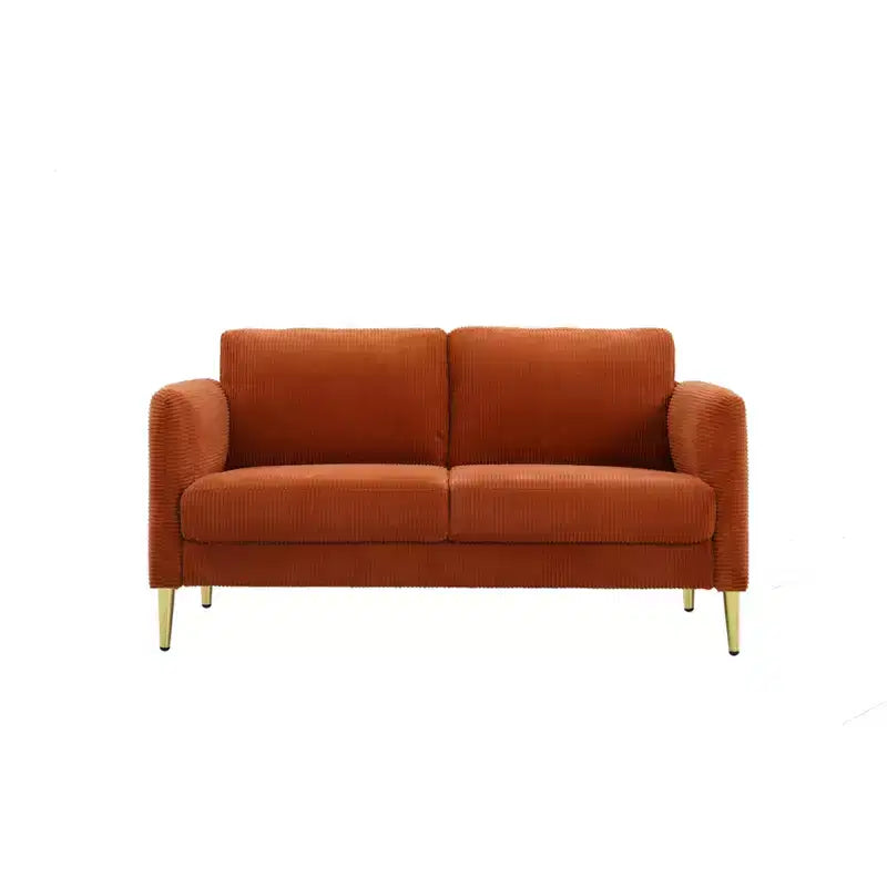 Okak Modern Plush Upholstered Corduroy Loveseat with Solid Wood Frame,Compact Sofa Couch for Living Room,Apartment