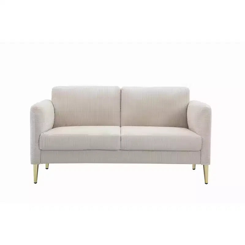 Okak Modern Plush Upholstered Corduroy Loveseat with Solid Wood Frame,Compact Sofa Couch for Living Room,Apartment