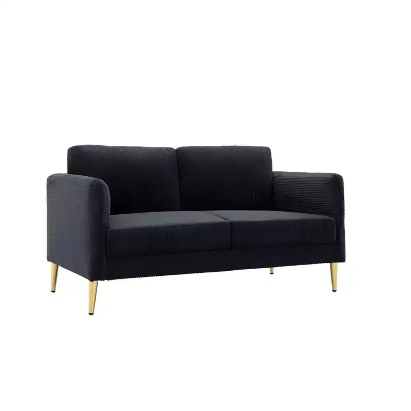 Okak Modern Plush Upholstered Corduroy Loveseat with Solid Wood Frame,Compact Sofa Couch for Living Room,Apartment