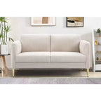 Okak Modern Plush Upholstered Corduroy Loveseat with Solid Wood Frame,Compact Sofa Couch for Living Room,Apartment