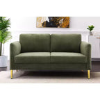 Okak Modern Plush Upholstered Corduroy Loveseat with Solid Wood Frame,Compact Sofa Couch for Living Room,Apartment