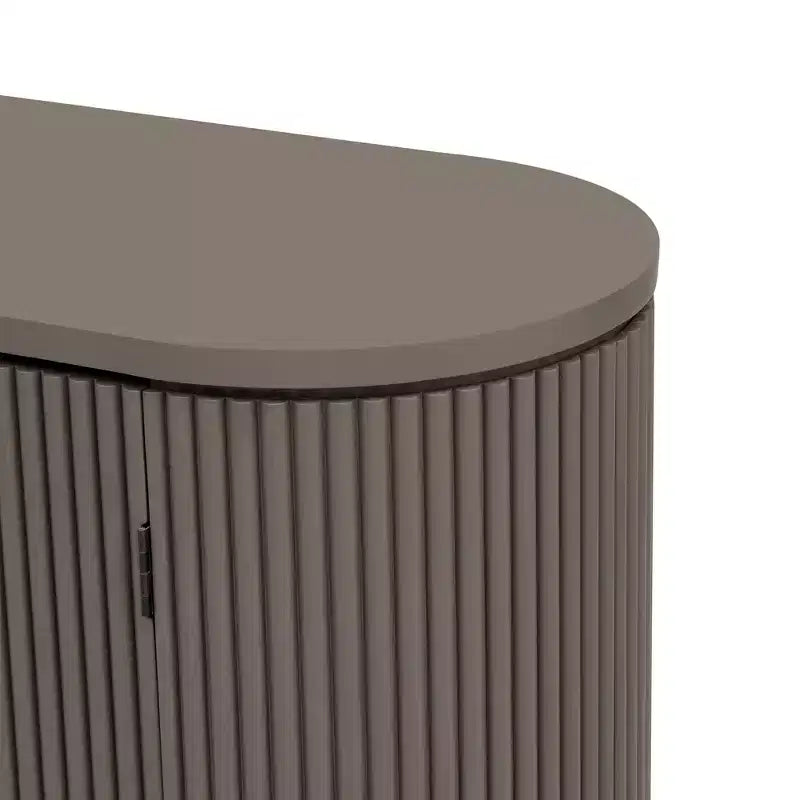 Meuble de rangement Clihome à rayures verticales avec portes, poignées métalliques et étagères réglables pour la salle à manger, meuble de rangement moderne pour le salon
