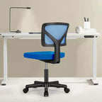 Chaise de bureau Okak dossier bas en maille, sans accoudoirs, chaise d'ordinateur avec support lombaire, chaise de bureau pour l'étude, la salle de lecture, le bureau