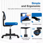 Chaise de bureau Okak dossier bas en maille, sans accoudoirs, chaise d'ordinateur avec support lombaire, chaise de bureau pour l'étude, la salle de lecture, le bureau