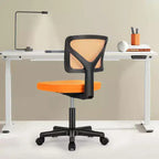 Chaise de bureau Okak dossier bas en maille, sans accoudoirs, chaise d'ordinateur avec support lombaire, chaise de bureau pour l'étude, la salle de lecture, le bureau