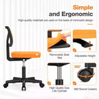 Chaise de bureau Okak dossier bas en maille, sans accoudoirs, chaise d'ordinateur avec support lombaire, chaise de bureau pour l'étude, la salle de lecture, le bureau