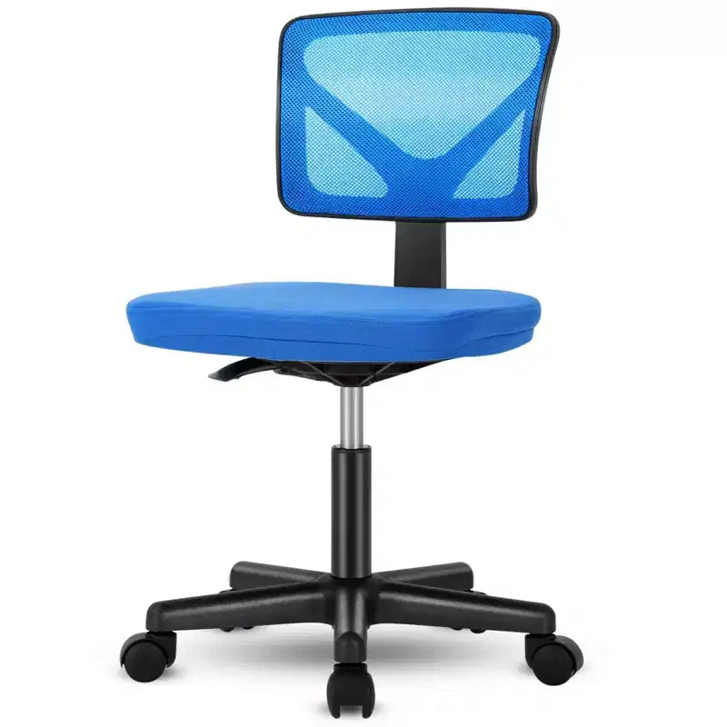 Chaise de bureau Okak dossier bas en maille, sans accoudoirs, chaise d'ordinateur avec support lombaire, chaise de bureau pour l'étude, la salle de lecture, le bureau