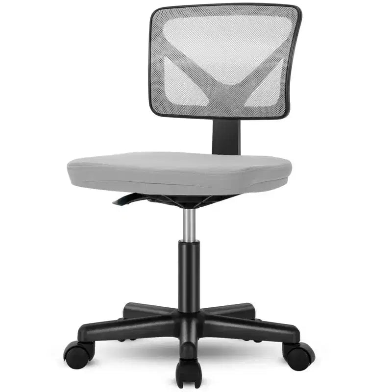 Chaise de bureau Okak dossier bas en maille, sans accoudoirs, chaise d'ordinateur avec support lombaire, chaise de bureau pour l'étude, la salle de lecture, le bureau