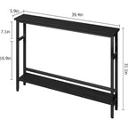 Table d'entrée de 100 cm, Table console de canapé industrielle à 2 niveaux avec rangement, Table d'appoint, pour Entrée, Couloir, Vestibule, Cadre en métal en forme de U