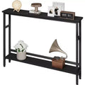 40 Inch Entryway Table, 2-Tier Industrial Console Sofa Table with Storage, Accent Table, for Entry, Hallway, Entrance, Foyer, U-Shaped Metal Frame