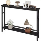 40 Inch Entryway Table, 2-Tier Industrial Console Sofa Table with Storage, Accent Table, for Entry, Hallway, Entrance, Foyer, U-Shaped Metal Frame