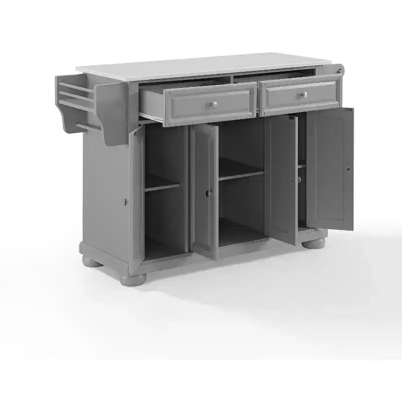 Îlots de cuisine HomeStock en métal de 91,4 cm de haut avec 3 portes et 3 étagères