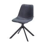 LeisureMod Markley Chaise d'appoint pivotante en cuir avec pieds en fer durables, chaise d'appoint confortable pour cuisine, salle à manger ou bureau, lot de 4