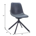 LeisureMod Markley Chaise d'appoint pivotante en cuir avec pieds en fer durables, chaise d'appoint confortable pour cuisine, salle à manger ou bureau, lot de 4