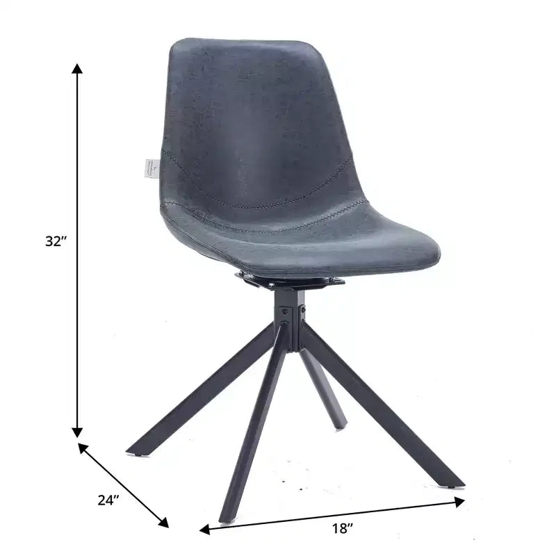 LeisureMod Markley Chaise d'appoint pivotante en cuir avec pieds en fer durables, chaise d'appoint confortable pour cuisine, salle à manger ou bureau, lot de 4