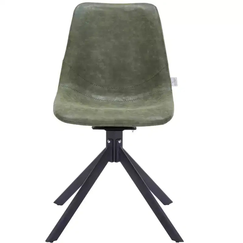 LeisureMod Markley Chaise d'appoint pivotante en cuir avec pieds en fer durables, chaise d'appoint confortable pour cuisine, salle à manger ou bureau, lot de 4